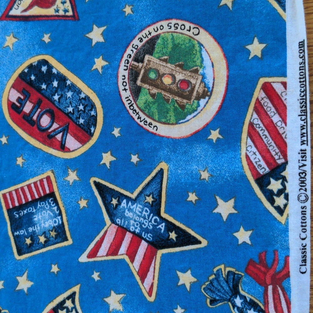 Americana fabric Vintage Classic Cottons 2003 rainbows stars USA